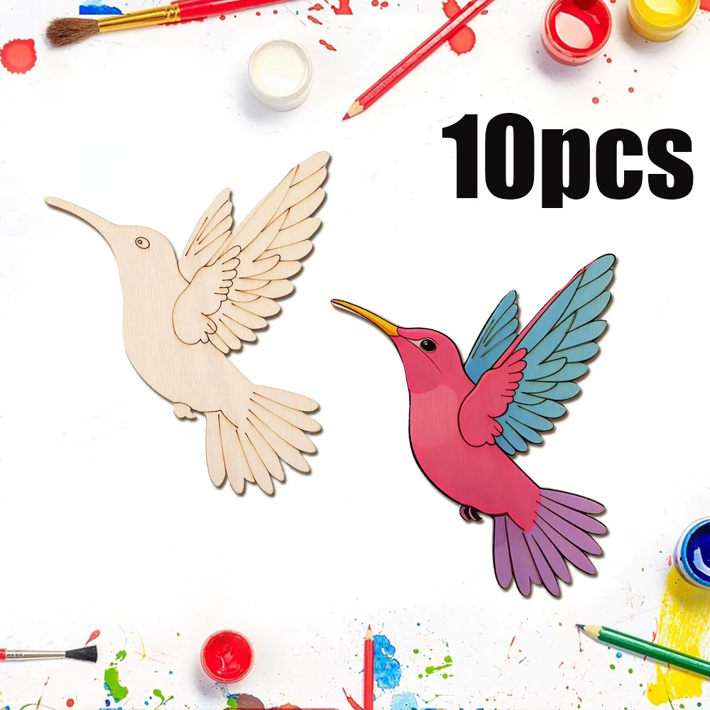 Art Craft Animals - 10 قطع من الخشب غير المكتمل