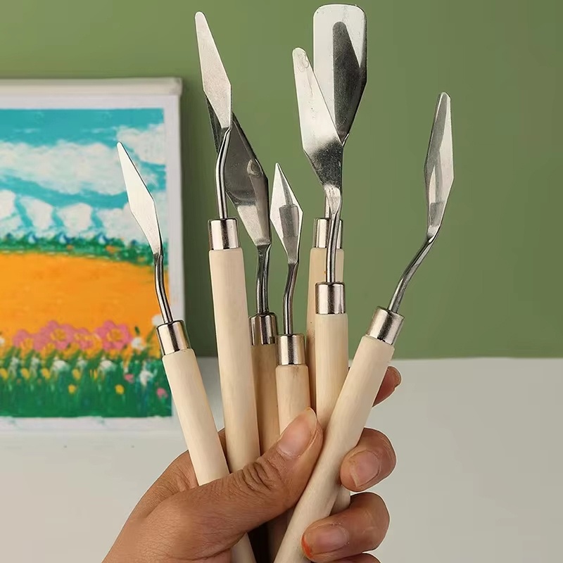 Painting Knife Palette - 7 قطعة لوحة من الفولاذ المقاوم