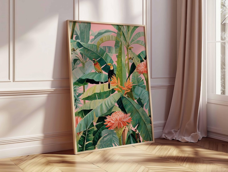 لوحة قماشية استوائية عتيقة الط - مراجعة Art Craft House وسعره