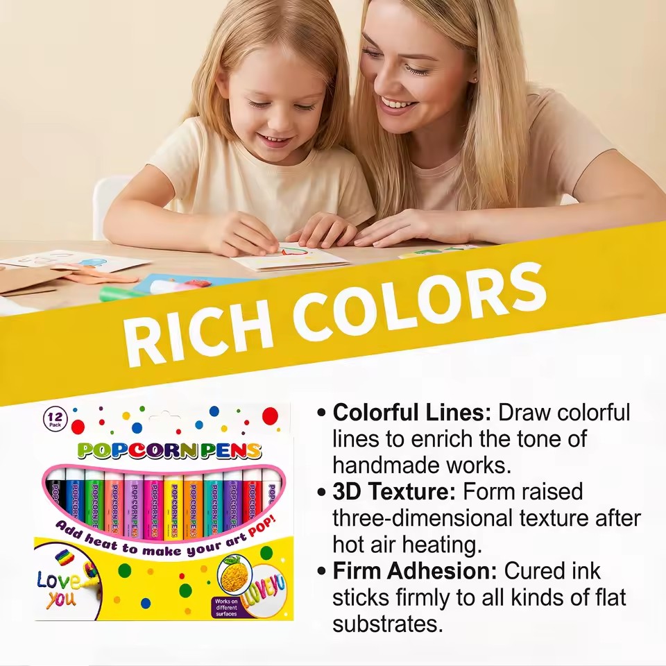 مجموعة أقلام بوبكورن منتفخة، م - مراجعة Art Craft Notebook وسعره