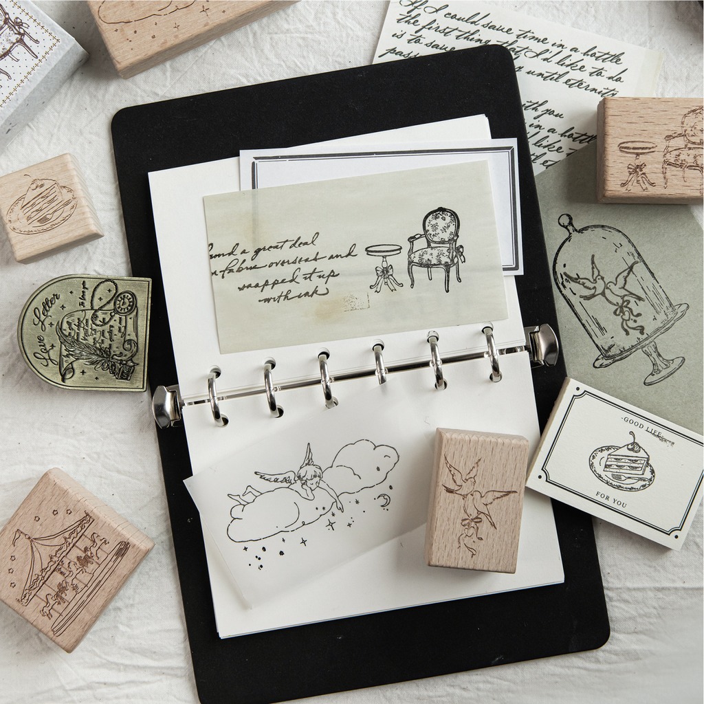 ختم مطاطي بنمط كرتوني خشبي عتي - مراجعة Art Craft Notebook وسعره