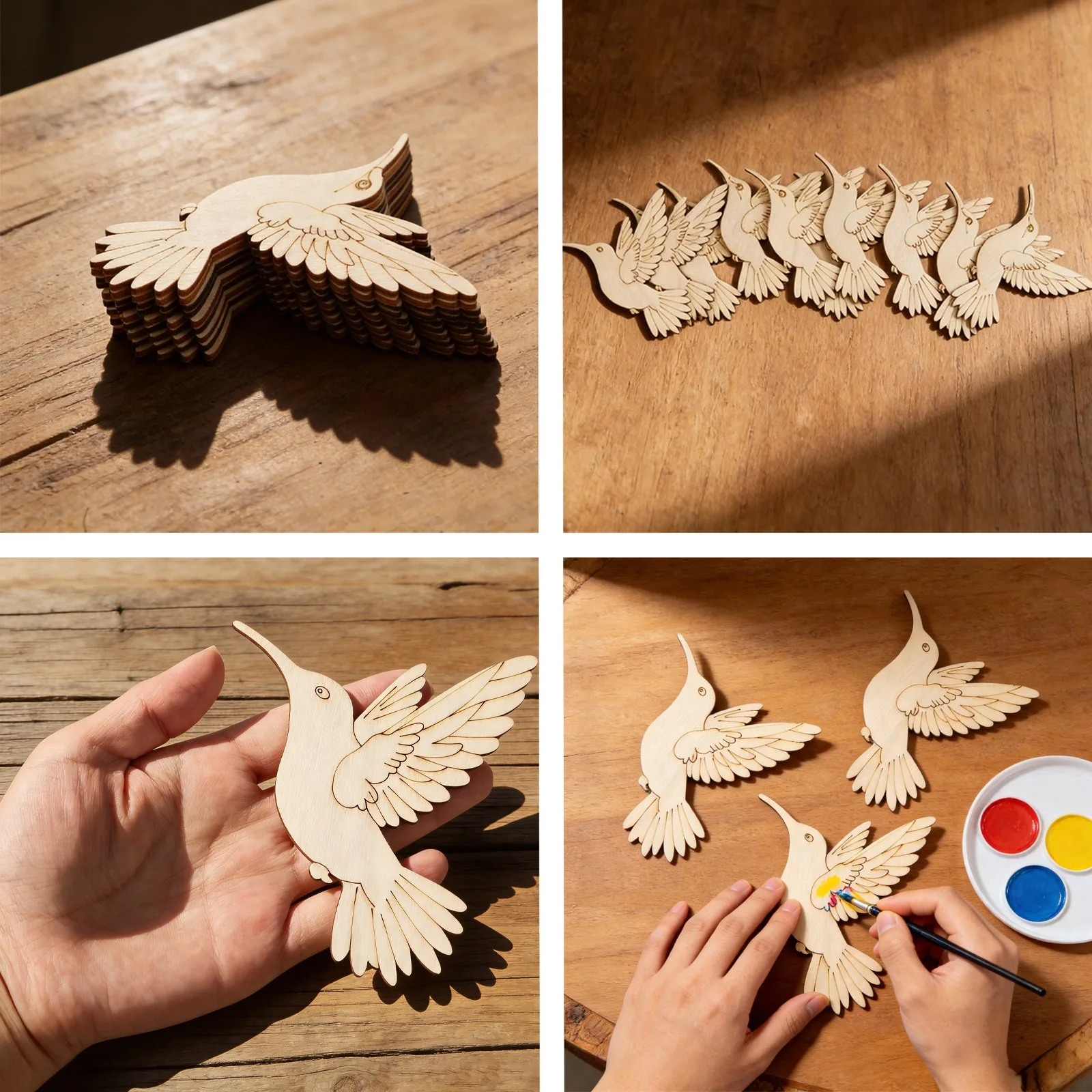 10 قطع من الخشب غير المكتمل عل - مراجعة Art Craft Animals وسعره