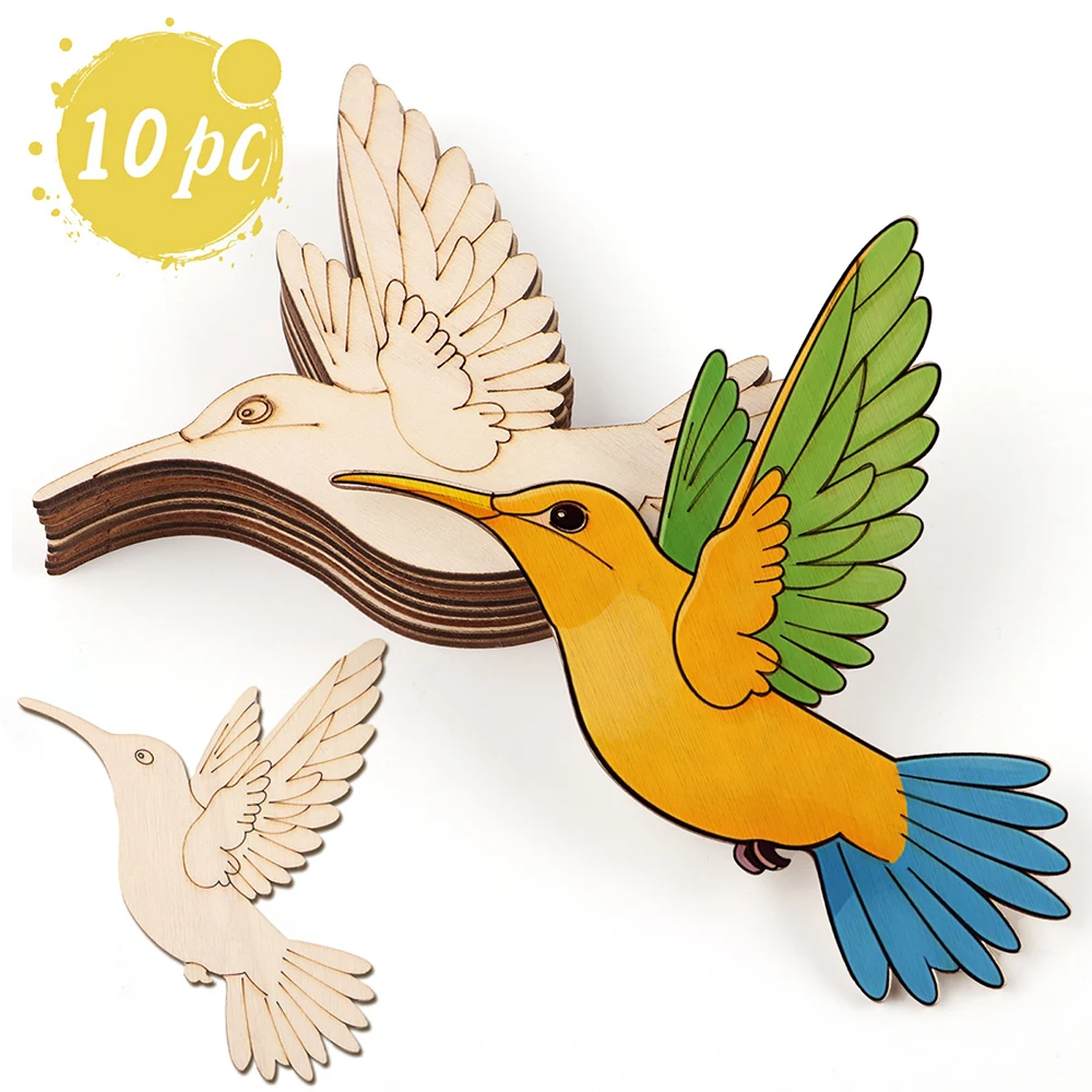 10 قطع من الخشب غير المكتمل عل - مراجعة Art Craft Animals وسعره