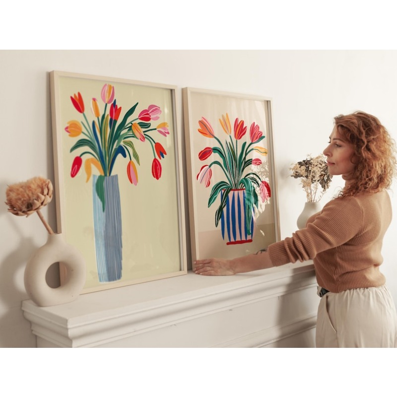 قطعتان من لوحات جدارية قماشية  - مراجعة Art Craft House وسعره